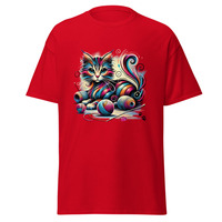 Unisex T-shirt Cat Stencil Style Feline Grace Several Colors - Thumbnail 8