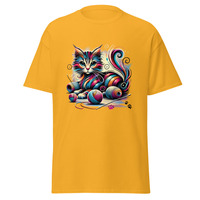 Unisex T-shirt Cat Stencil Style Feline Grace Several Colors - Thumbnail 28