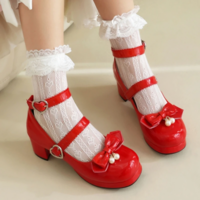 Kawaii Sweet Bow Ankle Strap High Heels Shoes - Thumbnail 6