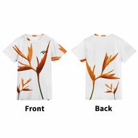 Orange Blossom Print White Men's T-Shirt - Thumbnail 2
