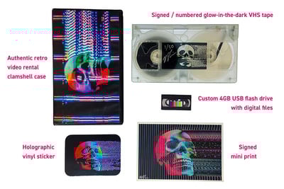skull.zero VHS standard edition glow-in-the-dark tape + USB flash drive