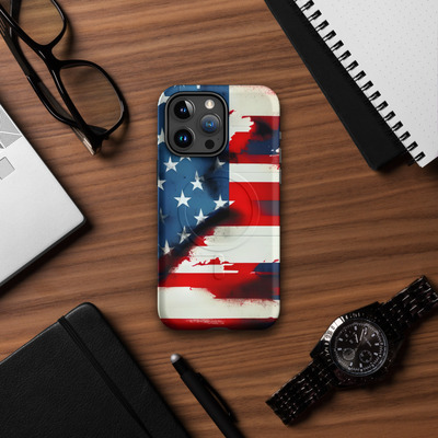 Usa flag print magsafe tough case for iphone