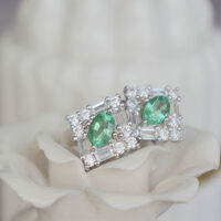 Lustrous Natural Zambian Emerald Oval 6x4mm Earstuds 925 Sterling Silver Stud Earrings Gemstone Earstuds Birthday Anniversary Wedding Gift - Thumbnail 2
