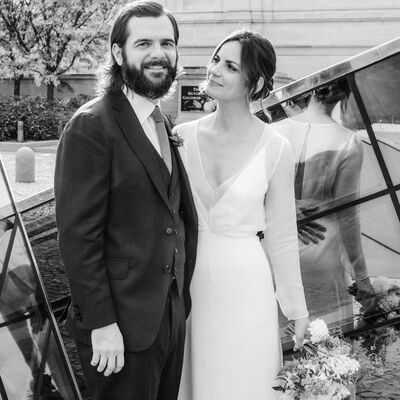 Simple sheath long sleeve beach boho wedding dress bridal gowns - Thumbnail 1