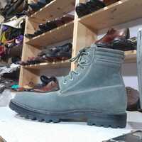 Handmade Specially Design Military Look Gray Ankle High Boot - Thumbnail 4