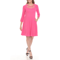 White Mark Women's Crisscross Neckline Relaxed Dress, Sizes S-XL - Thumbnail 6