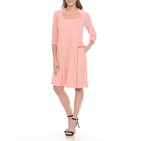 White Mark Women's Crisscross Neckline Relaxed Dress, Sizes S-XL - Thumbnail 8