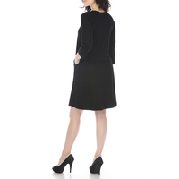 White Mark Women's Crisscross Neckline Relaxed Dress, Sizes S-XL - Thumbnail 1