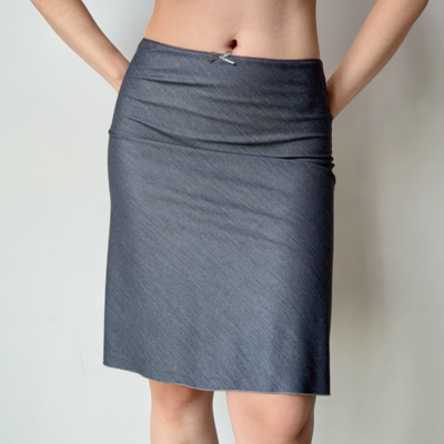 Imitation denim a-line skirt fishtail skirt women's summer mid-waist hip skirt