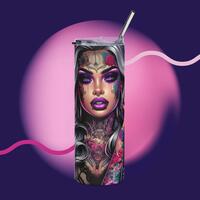 Gothic Glam Skinny Tumbler | 20oz Stainless Steel | Insulated Drinkware - Thumbnail 3