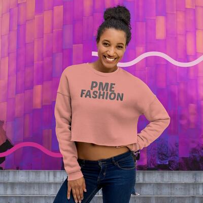 Pme fashion basic black letters crop sweatshirt