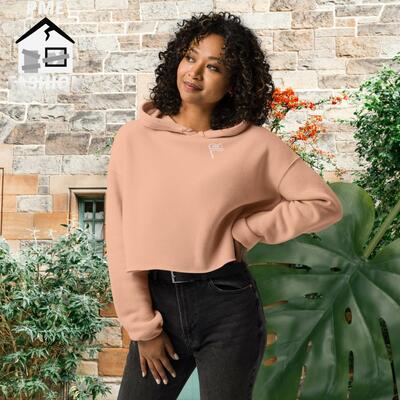 Pme fashion white flag crop hoodie