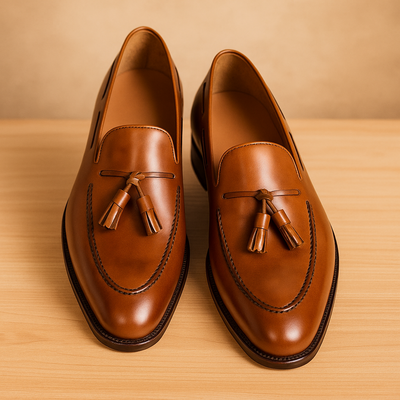 New Edition Classic Brown Tassels Loafers Handmade Leather Wedding Shoes,Men's Party Wear Shoes