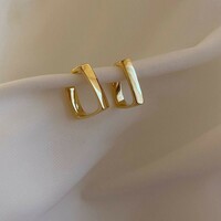 Fashion U-Shaped Square Hoop Earrings for Women  - Thumbnail 1