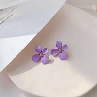 Fashion flower petal Earrings for Women Girls - Thumbnail 3