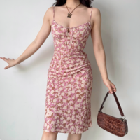 Retro summer print suspender dress - Thumbnail 3