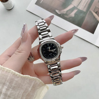 Women Elegant Rhinestone Watches Stainless Steel Strap Ladies Quartz Wristwatch - Thumbnail 7