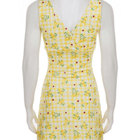 Fashion floral deep V-neck sleeveless waist dress - Thumbnail 1