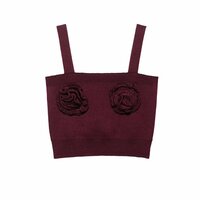 Rose appliqué knitted top - Thumbnail 2