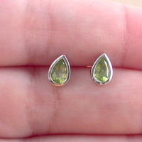 BOXED GIFT/Sterling Silver Peridot Teardrop Earrings/Peridot Stud Earrings/Peridot Jewellery/Peridot Jewelry/Gemstone Earrings/Peridot Studs - Thumbnail 3