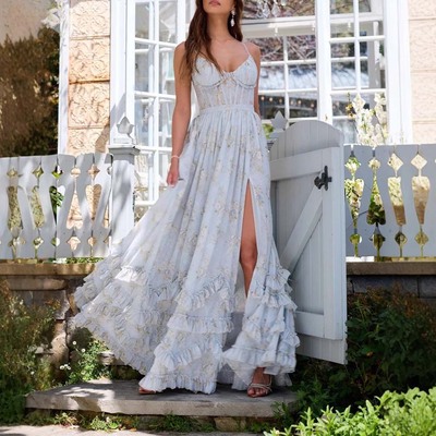 Unique suspender dress women seaside vacation super beautiful temperament long dress