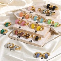 Women Fashion Natural Stone Drop Earrings - Thumbnail 6