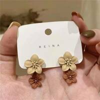 Vintage Sweet Large Flower Earrings for Women Girls - Thumbnail 3