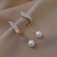 Luxury Simple Classic Imitation Pearl Drop Earrings for Women - Thumbnail 3