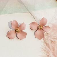 8 Colors Sweet Flower Earrings For Women - Thumbnail 1