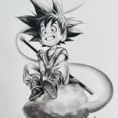 Kid goku drawing