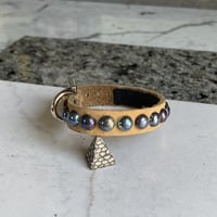 Tan leather Rainbow small domestuds wristband - Thumbnail 6