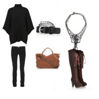 Women's Thigh High Lace-Up Boots in Black and Brown - Thumbnail 6