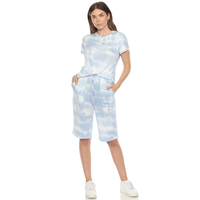 White Mark Soft Pajama Top and Capri Pant 2-Piece Lounge Set, Small-3X - Thumbnail 2