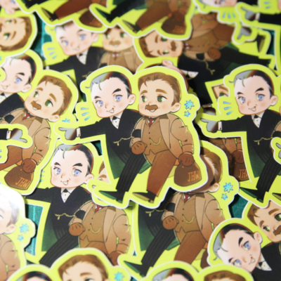 Holmes/watson stickers 2" x 2"