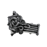 Solid Sterling Silver Greek Mythology Medusa Gorgon Ring - Thumbnail 2