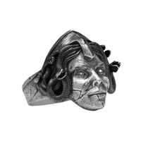 Solid Sterling Silver Greek Mythology Medusa Gorgon Ring - Thumbnail 4