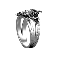 Solid Sterling Silver Greek Mythology Medusa Gorgon Ring - Thumbnail 1
