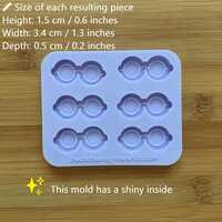 34mm Nerdy Glasses Silicone Mold - Thumbnail 2