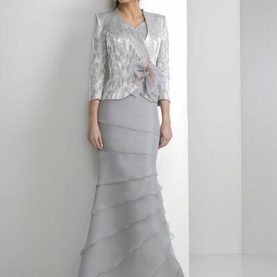 Elegant mermaid with jacket mother of the bride/ groom dresses formal evening dress - Thumbnail 1