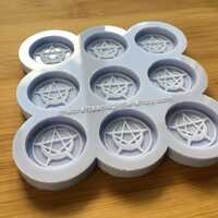 1" Pentacle Crescent Moon Silicone Mold - Thumbnail 4
