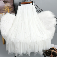 Elastic Waist Flowy Elegant Women’s Tulle Skirt - Thumbnail 2