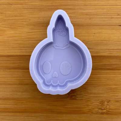 Skull with candle silicone mold
