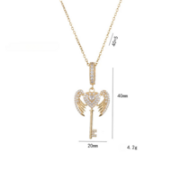 Cute Angel Wings Zircon Pendant Necklace - Thumbnail 1