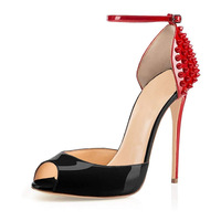Fish mouth color matching rivet high heels 5 colors - Thumbnail 1