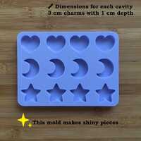 Heart, Moon & Star Silicone Mold - Thumbnail 1