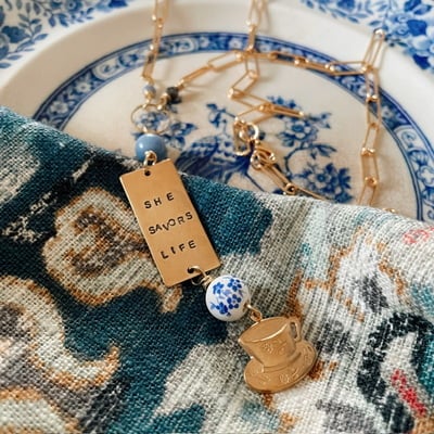 “she savors life” necklace 