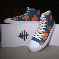 Sketchy Floral high top canvas shoes - Thumbnail 1