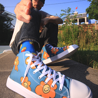 Sketchy Floral high top canvas shoes - Thumbnail 2