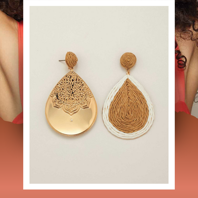 Beachside woven teardrop earrings - Thumbnail 5