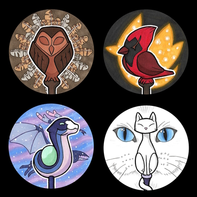 Palismen Large Button Badges/Keyrings